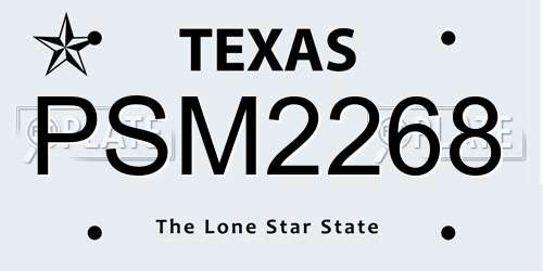 PSM2268 Texas License Plate