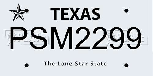 PSM2299 Texas License Plate