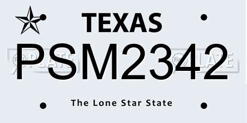 PSM2342 Texas License Plate