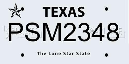PSM2348 Texas License Plate