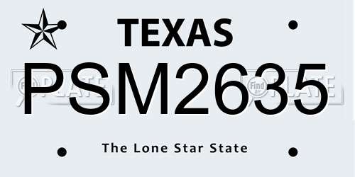 PSM2635 Texas License Plate