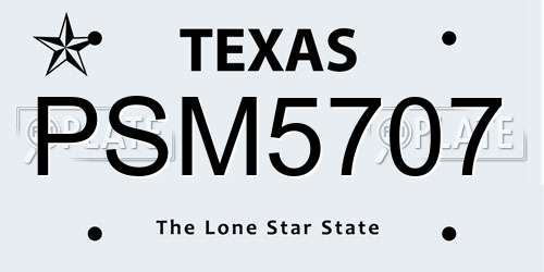 PSM5707 Texas License Plate