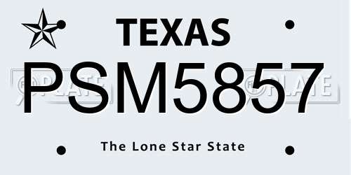PSM5857 Texas License Plate