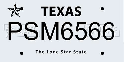 PSM6566 Texas License Plate