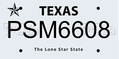 PSM6608 Texas License Plate