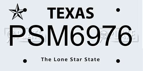 PSM6976 Texas License Plate