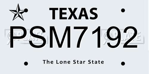 PSM7192 Texas License Plate