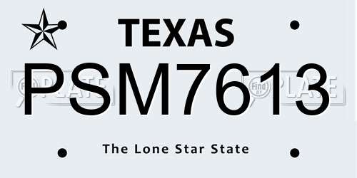 PSM7613 Texas License Plate