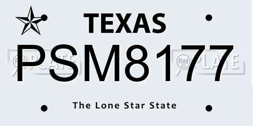 PSM8177 Texas License Plate
