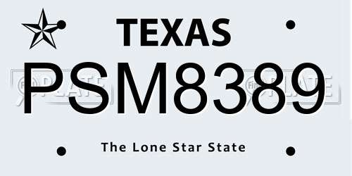 PSM8389 Texas License Plate
