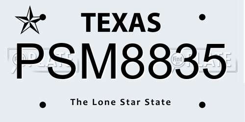 PSM8835 Texas License Plate