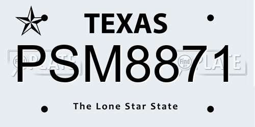 PSM8871 Texas License Plate