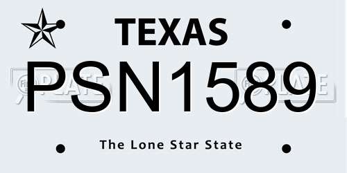 PSN1589 Texas License Plate