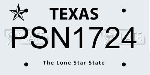 PSN1724 Texas License Plate