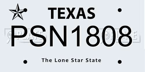 PSN1808 Texas License Plate