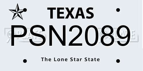 PSN2089 Texas License Plate
