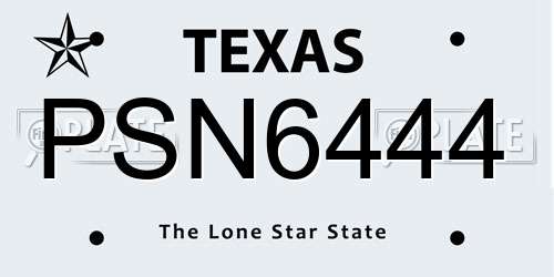 PSN6444 Texas License Plate