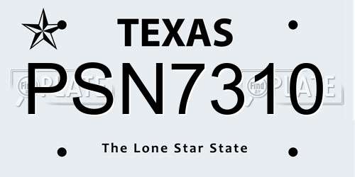 PSN7310 Texas License Plate