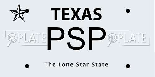 PSP Texas License Plate