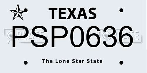 PSP0636 Texas License Plate