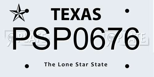 PSP0676 Texas License Plate
