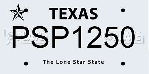 PSP1250 Texas License Plate