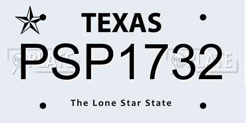 PSP1732 Texas License Plate
