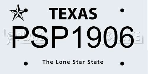 PSP1906 Texas License Plate