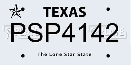 PSP4142 Texas License Plate