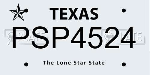 PSP4524 Texas License Plate
