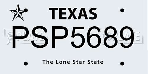 PSP5689 Texas License Plate