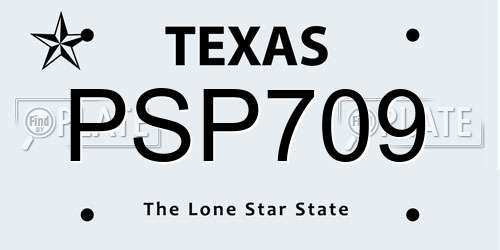 PSP709 Texas License Plate
