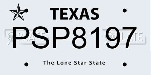 PSP8197 Texas License Plate