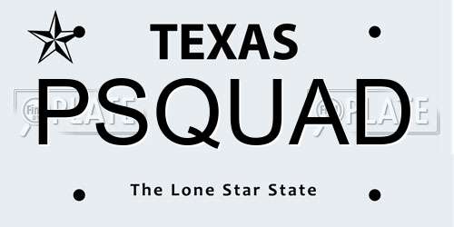 PSQUAD Texas License Plate