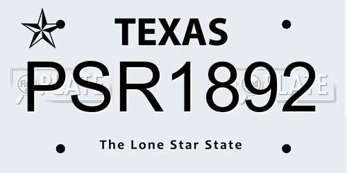 PSR1892 Texas License Plate