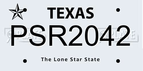 PSR2042 Texas License Plate