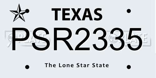 PSR2335 Texas License Plate