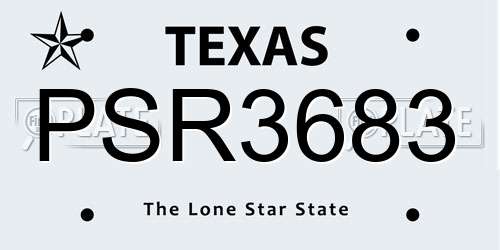 PSR3683 Texas License Plate