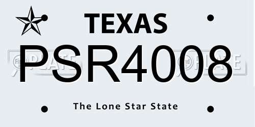 PSR4008 Texas License Plate