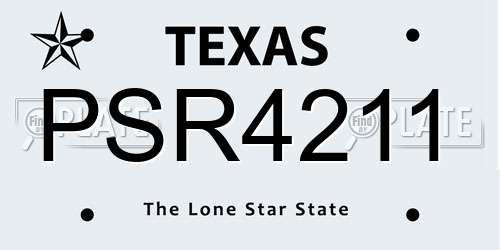 PSR4211 Texas License Plate