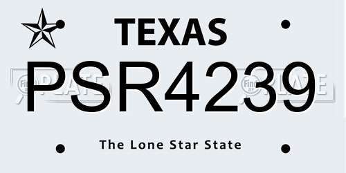 PSR4239 Texas License Plate