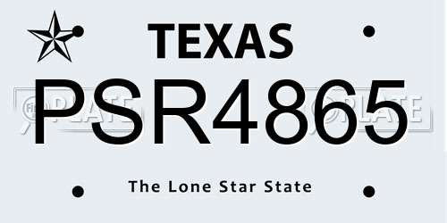 PSR4865 Texas License Plate