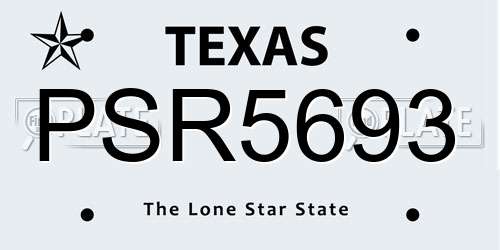 PSR5693 Texas License Plate