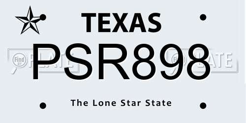 PSR898 Texas License Plate