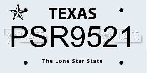 PSR9521 Texas License Plate