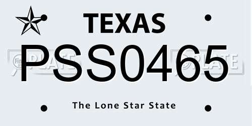 PSS0465 Texas License Plate