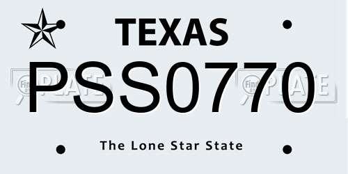 PSS0770 Texas License Plate