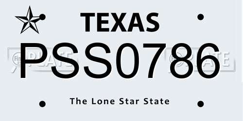 PSS0786 Texas License Plate
