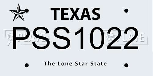 PSS1022 Texas License Plate