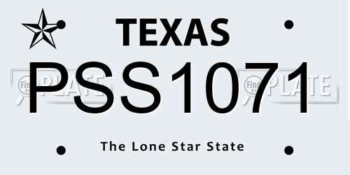 PSS1071 Texas License Plate